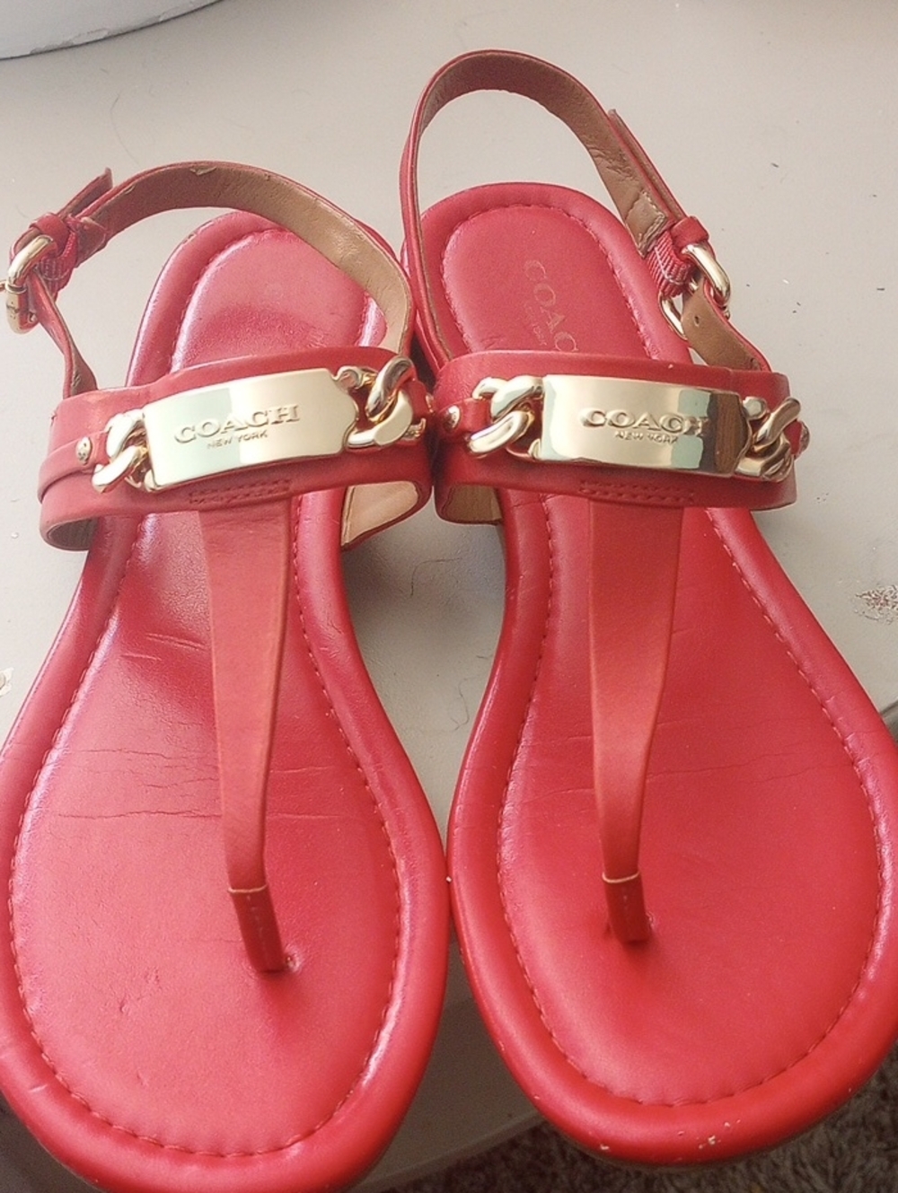 Coach Red Sandals